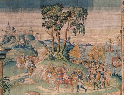 Flemish Tapestry. Alexander is Offered a Crown. Atelier of Oudenaarde. 384x316cm. Inv (83024)-5 / 00009. 17th Century. by Flemish School