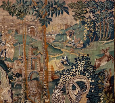 Landscape with Pergola and Big Beasts by Flemish School