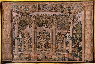 Flemish Tapestry. Series Galleries with Animals or Galleries of Espaliers. Second of the Series. Silk and Wool. 17th Century. by Flemish School