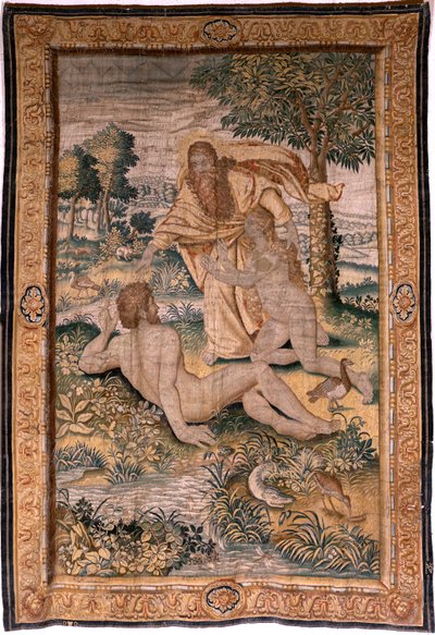 Series Genesis or The Creation Man. God creates Woman and introduces her to Adam. Ca 1630. by Flemish School