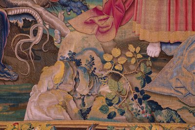 The Apocalypse: Saint Michael defeating the dragon. Ca 1553-1555 (detail) by Flemish School