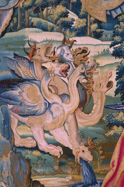 Saint Michael Defeating the Dragon. Series The Apocalypse (detail) by Flemish School