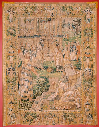 Flemish tapestry. Series The Book of Judith. Judith shows Holofernes’ head. Ninth tapestry in the series. Manufacture Netherlands, Brussels(?). Second half of the 16th century. Fabric Wool. Location Church of Saint by Flemish School