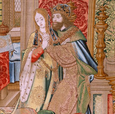 The History of David and Bathsheba. Marriage of David and Bathsheba. Second panel of the series. 1505 by Flemish School