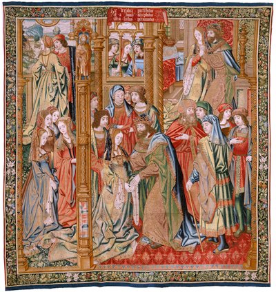 Marriage of David and Bathsheba (Flemish Tapestry) by Flemish School