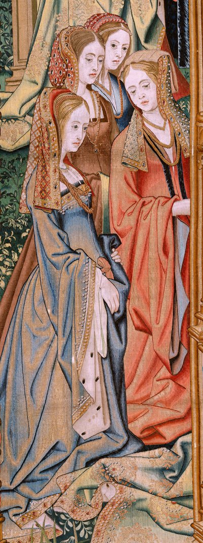 Flemish Tapestry. Series The History of David and Bathsheba. Marriage of David and Bathsheba. Second Panel of the Series. Model Anonymous. Manufacture Unknown, Brussels. 1505. Fabric Gold, Silk and Wool. by Flemish School
