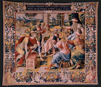 Flemish Tapestry. Series The History of Hannibal. Mago, Hannibal’s Messenger, in Carthage. Fifth Tapestry of Those Preserved. Models Anonymous Master of the Netherlands. Brussels’ Manufacture, Workshop. Ca 1570 by Flemish School