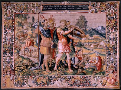 Flemish Tapestry. Series The History of Hannibal. The Crossing of the Alps. Second Tapestry of Those Preserved. Models Anonymous Master of the Netherlands. Brussels’ Manufacture, Workshop. Ca 1570. Fabric Wool and Silk by Flemish School