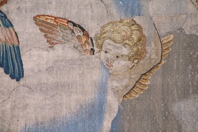 Flemish tapestry. Series The History of Moses. Moses at the mount Sinai. Atelier Joost van Herzele. Ca 1550. (detail) by Flemish School