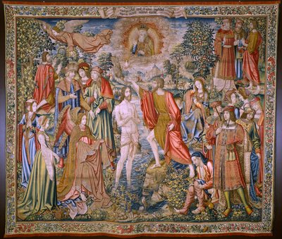 Flemish tapestry. Series The History of Saint John the Baptist: The Baptism of Christ. Brussels atelier. 1515-1520 by Flemish School