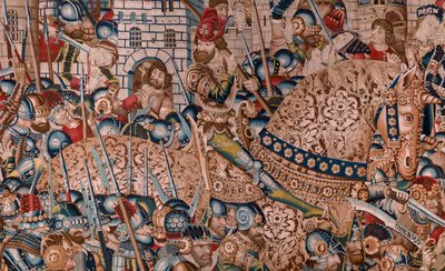 Flemish tapestry. Series The Trojan War. The Destruction of Troy. Eleventh tapestry in the series. Model Coëtivy Master. Manufacture Tournai workshops. Ca 1470 by Flemish School