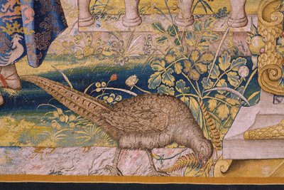 Flemish tapestry. Series Vertumnus and Pomona: Vertumnus transformed into a farmer. Atelier Willem de Pannemaker. Ca 1545-1550. (detail) by Flemish School