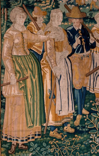 Flemish tapestry. The goose game. Atelier of Oudenaarde. 17th century by Flemish School