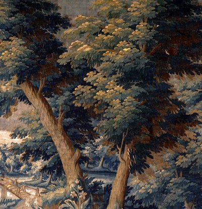 Flemish tapestry. Verdure. End 17th-begin 18th century. Property of the church Sint-Walburgakerk Oudenaarde (detail) by Flemish School