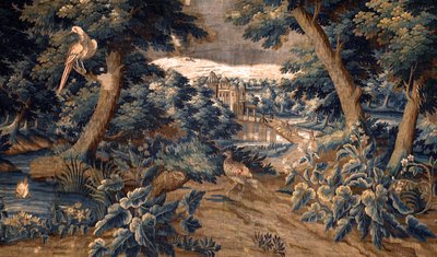Flemish tapestry. Verdure. End 17th-begin 18th century. Property of the church Sint-Walburgakerk Oudenaarde (detail) by Flemish School