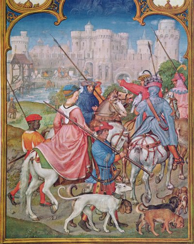 Month of August: Leaving for the Hunt, from the Breviarium Grimani, c.1515 by Flemish School