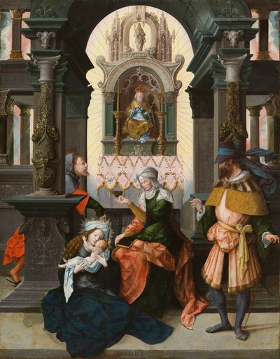 Holy Family with St. Anne and St. Joachim, 1525 by Flemish School