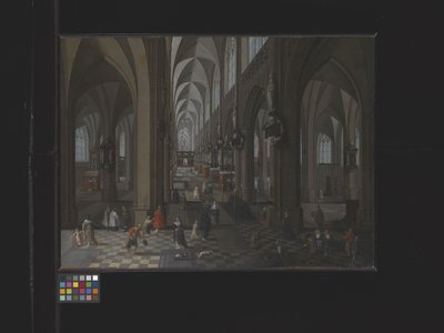 Interior Of Antwerp Cathedral by Flemish School