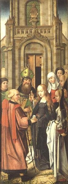 The Marriage of the Virgin (right panel of triptych) by Flemish School