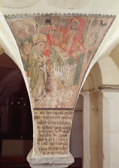 Mass of St. Gregory, mural from the crypt by Flemish School