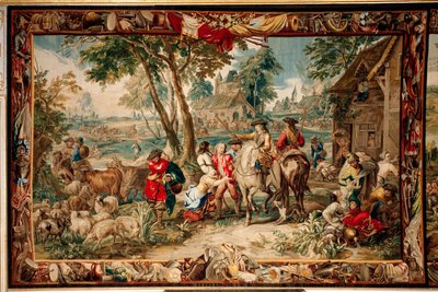 Plundering (Flemish Tapestry, Schlossanlage Schleißheim) by Flemish School
