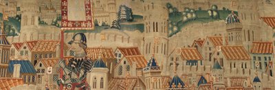 Parish museum of tapestries. Flemish tapestry. Conquest of Tanger. Series Conquests of king Alfonso I of Portugal. Tournai. Wool and silk by Flemish School