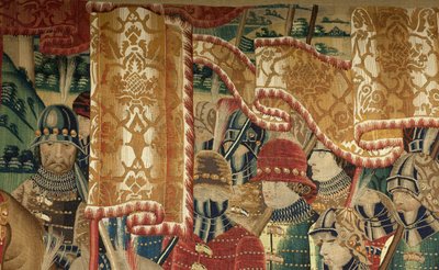 Parish museum of tapestries. Flemish tapestry. Conquest of Tanger. Series Conquests of king Alfonso I of Portugal. Tournai. Wool and silk by Flemish School