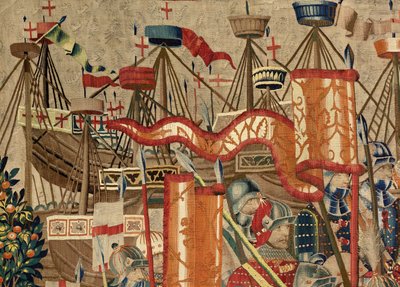 Parish museum of tapestries. Flemish tapestry. Take of Arcila. Series Conquests of king Alfonso I of Portugal. Tournai by Flemish School