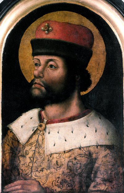 Portrait of Charlemagne (Charles I called Charles the Great 742-814). Anonymous painting of the Flemish school. 16th century. London, Antiquaries Society by Flemish School
