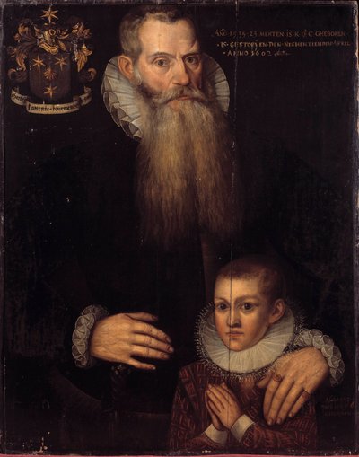 Portrait of Charles de Conde (1535-1602) and his son John in 1592 by Flemish School
