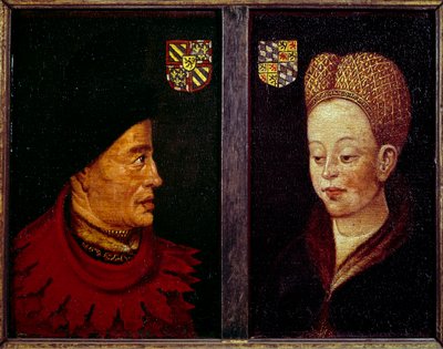 Portrait of John Without Fear, Duke of Burgundy and Marguerite de Baviere, Duchess of Burgundy by Flemish School