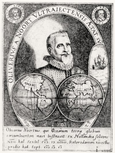 Portrait of Oliver Noort (1558-1627) at the Age of 42 by Flemish School