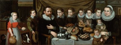 Portrait of a Family at Midday Meal, 1610s by Flemish School