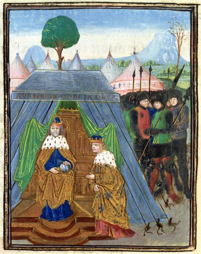 Baldwin II visits Manuel Comnenus, from Estoire d