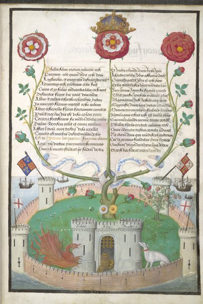 Verses with Tudor symbols, c.1516 by Flemish School