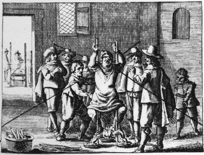 Sorcerer to Whom the Necklace is Tortured (engraving of 1725 in 