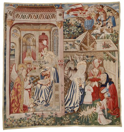 Tapestry depicting the Annunciation and the Nativity, Tournai by Flemish School