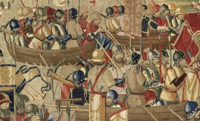 Tapestry Showing the Conquests of King Alfonso V of Portugal, Tournai (detail) by Flemish School