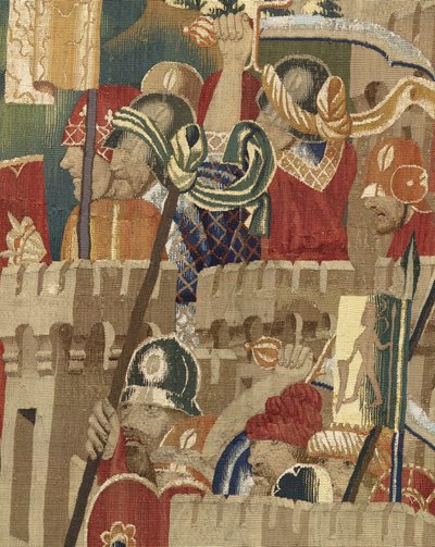 Tapestry Showing the Conquests of King Alfonso V of Portugal, Tournai (detail) by Flemish School