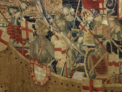 Tapestry Showing the Conquests of King Alfonso V of Portugal, Tournai (detail) by Flemish School