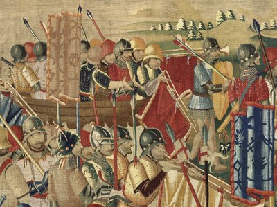 Tapestry Showing the Conquests of King Alfonso V of Portugal, Tournai (detail) by Flemish School