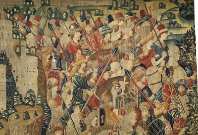 Tapestry Showing the Conquests of King Alfonso V of Portugal, Tournai (detail) by Flemish School