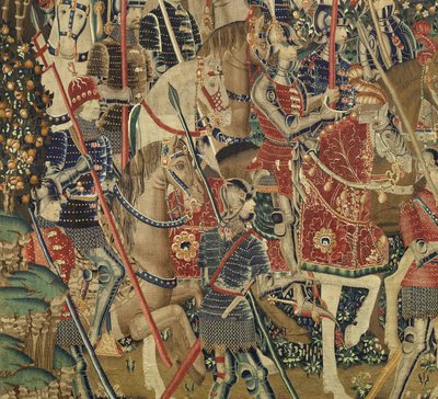 Tapestry Showing the Conquests of King Alfonso V of Portugal, Tournai (detail) by Flemish School