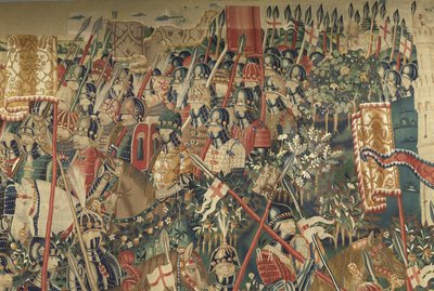 Tapestry showing the Conquests of King Alfonso V of Portugal, Tournai (detail) by Flemish School