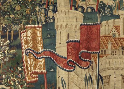 Tapestry showing the Conquests of King Alfonso V of Portugal, Tournai (detail) by Flemish School