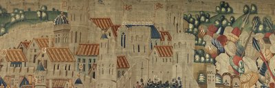 Tapestry showing the Conquests of King Alfonso V of Portugal, Tournai (detail) by Flemish School