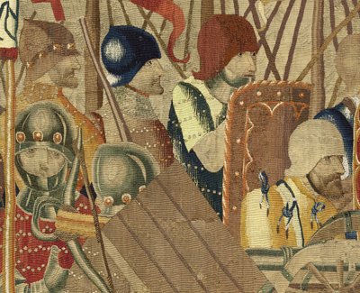 Tapestry showing the Conquests of King Alfonso V of Portugal, Tournai (detail) by Flemish School