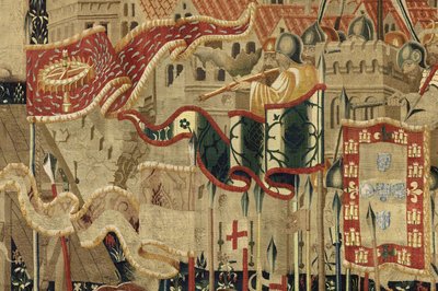 Tapestry showing the Conquests of King Alfonso V of Portugal, Tournai (detail) by Flemish School
