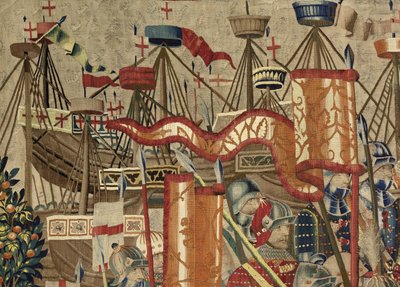 Tapestry Showing the Conquests of King Alfonso V of Portugal (Detail) by Flemish School
