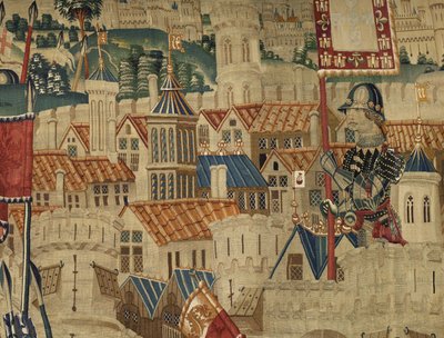 Tapestry Showing the Conquests of King Alfonso V of Portugal (Conquistas de Alfonso V de Portugal), Tournai (Detail) by Flemish School
